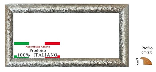 Cornice legno argento - in,