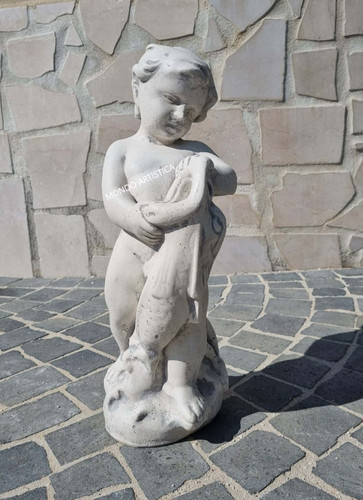 Statua bimbo con - con, pesciolino