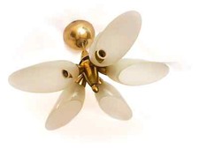 Stilnovo rare little chandelier 5 lights opaline glasses