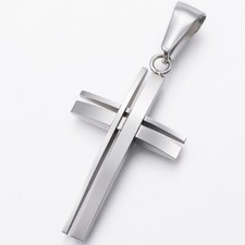 Collana Uomo Croce Acciaio Inox - Men's Necklace with Stainless Steel Cross gift