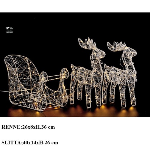 Renne con slitta natalizia - renne,