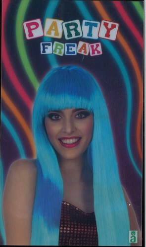 Parrucca donna azzurra liscia - parrucca,