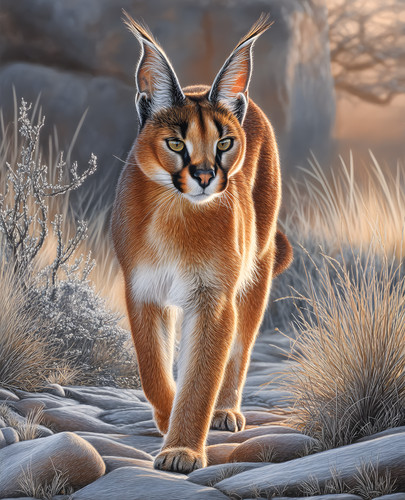 Stampa caracal che cammina - che,