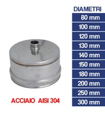 TAPPO SCARICO CONDENSA ACCIAIO INOX TUBO STUFA PELLET CAMINO CANNA FUMARIA24431V