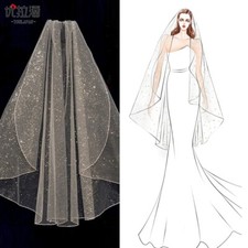 Velo da sposa Fairy Bling Star in tulle scintillante con punta dito velo da sposa con pettine