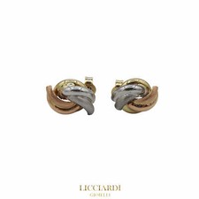 Orecchini donna nodo oro tricolore 18kt
