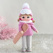 Snowboarder Crochet Doll