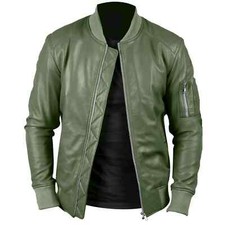 Giacca Bomber In Pelle Vera