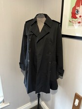 Giacca cappotto Aquascutum donna nero trench Mac Uk8 fodera check casa vintage