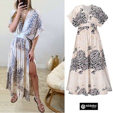 Vestito Maxi Caftano Donna Spacco Copricostume Woman Maxi Summer Dress 110506 AN