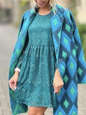 Kontatto Cappotto Rombi Verdi Blu