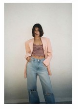 Blazer Zara oversize uomo rosa