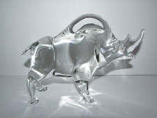 Rinoceronte in vetro artistico di Murano firmato Licio Zanetti 941