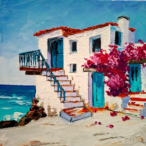 Santorini dipinto olio