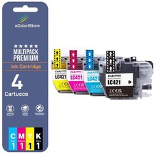 4 cartucce per BROTHER DCP-J1050DW DCP-J1140DW MFC-J1010DW DCP-J1800DW LC421