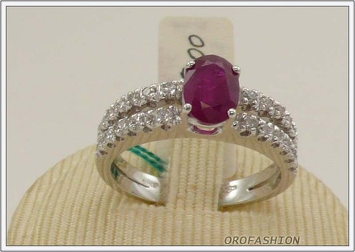 Anello oro bianco - 18kt, con