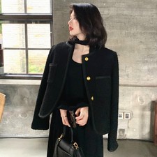 Cappotto donna nero oro