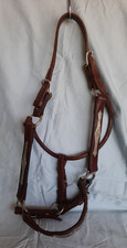 Horse Show Halter - Circle Y marca #633, pelle marrone con argento taglia small