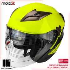 CASCO JET MOTOCUBO GIALLO FLUO