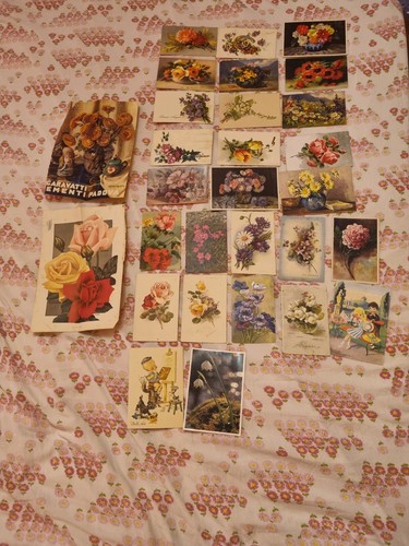 Lotto cartoline con - cartoline, fiori