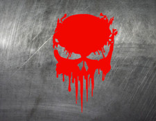 Adesivo teschio stile auto sticker tuning racing JDM shock NEON rosso 