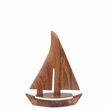 Barca A Vela In Legno Ottone