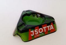 ♥ RARO POSACENERE IN VETRO SPESSO VERDE VERMOUTH JSOTTA PUBBLICITARIO BAR