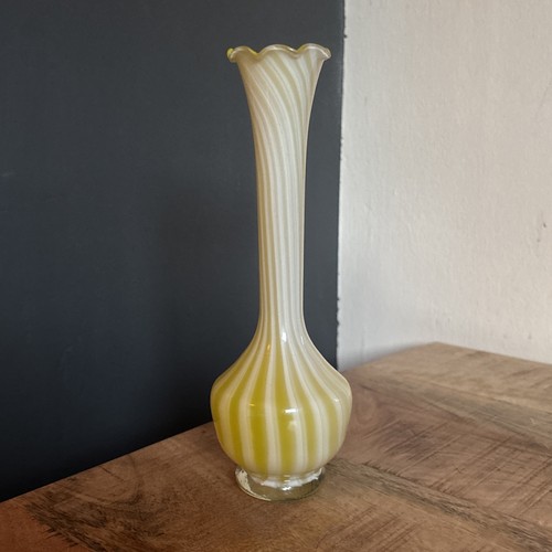 Vaso vetro scanalato soffiato