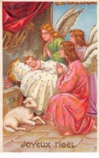 Angeli - N°74911 - Joyeux Natale - Ange Garantendo Su Gesù Addormentata