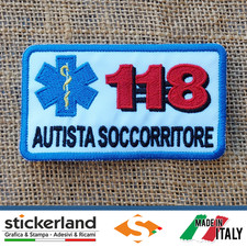 Toppa Patch AUTISTA SOCCORRITORE 118 con croce esculapio con velcro M+F