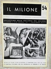 1937 BOLLETTINO DELLA GALLERIA DEL MILIONE MILANO N°54 ARTE Achille Funi