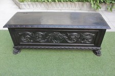 antica cassapanca baule panca legno scolpita