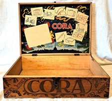 Cassetta Di Liquori  natalizia Cora  Anni 70 In Legno Vuota - Rara