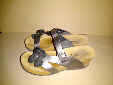 CIABATTE INFRADITO IN SUGHERO CON ZEPPA DONNA-COLORE ARGENTO-N°39-USATE