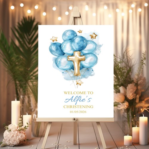 Poster palloncini battesimo - palloncini,