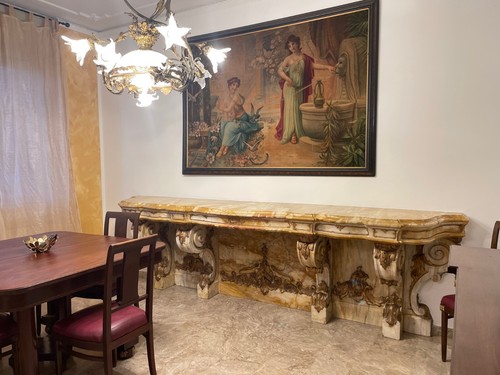 Arazzo antico dipinto tela - antico, su