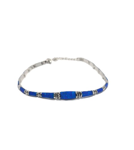 Bracciale maglia opale - , blu