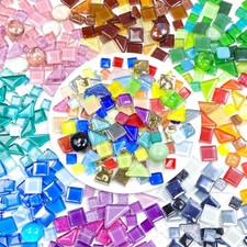 Glass Mosaic Tiles small mini tiny 10mm 20mm 1cmx1cm, Random iridescent 