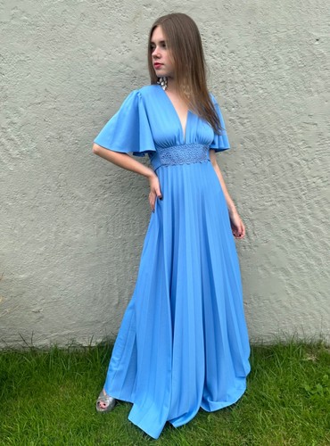Maxi abito boho - , plissettato
