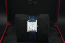 CARTIER TANK QUARTZ 681006 SILVER WHITE ROMAN DIAL VINTAGE WATCH