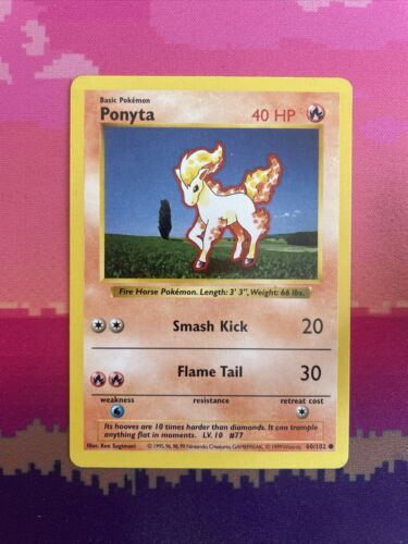 Pokemon card ponyta - ponyta, shadowless