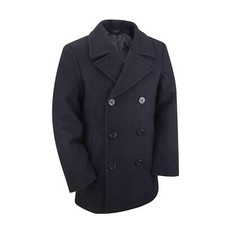 US Pea Coat stile esercito militare abito classico uniforme giacca lana blu scuro