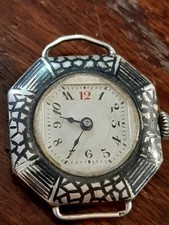 Orologio- Art Deco - Argento E Smalto O Niello