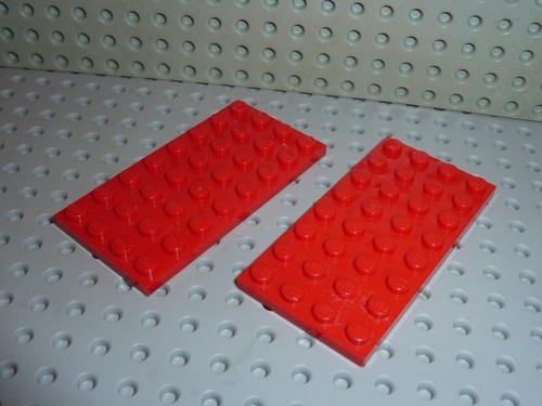 Plaque plate lego red - 2x,