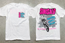 T-shirt punto singolo NOS vintage 1989 Sinisalo con camicia bianca Jeff Ward