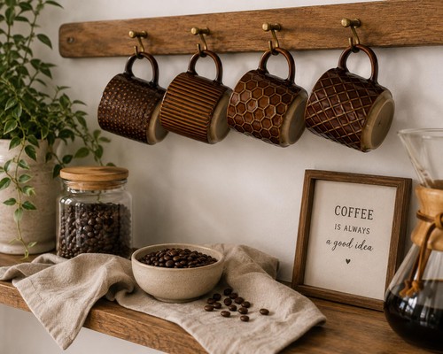 Retro brown textured ceramic - brown,