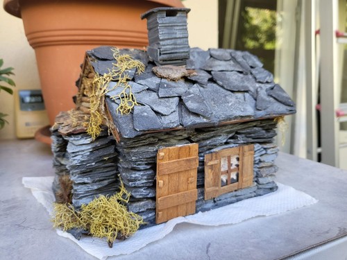 Presepe casa ardesia fatta - ardesia,