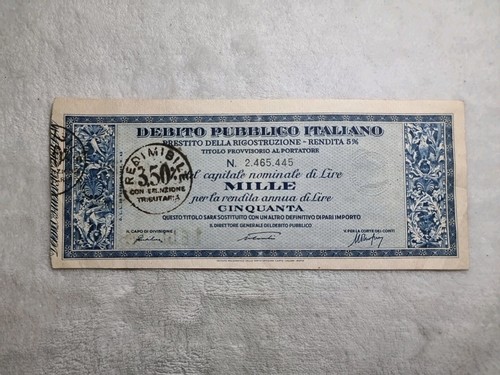 Debito pubblico italiano - , lire