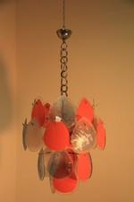 Lampadario con dischi in vetro