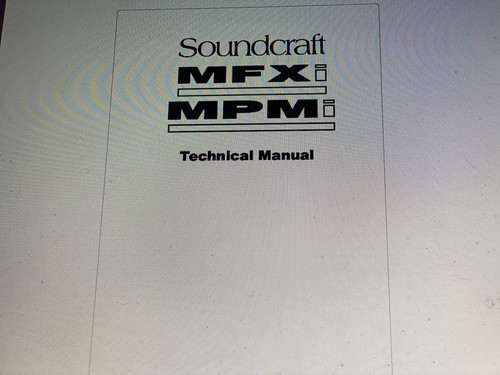 Soundcraft mfx series service - soundcraft,
